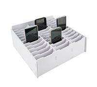 SANFURNEY Boîte de rangement pour téléphone portable à 36 emplacements pour salle de classe, calculatrice, organiseur de téléphone portable, blanc