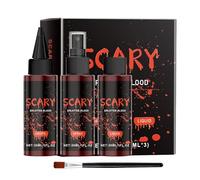 Sang coagulé pour maquillage d'Halloween, 4x faux ensemble de sang d'Halloween - Accessoires de maquillage de sang de scène effrayants,Ensemble de maquillage de Costume de vêtements pour Halloween, ra