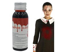 Sang de vampire, maquillage de faux sang - Maquillage d'Halloween de faux sang liquide 100 ml - Fausses éclaboussures de sang lavables, sang artificiel, maquillage de sang de zombie pour vêtements, ma