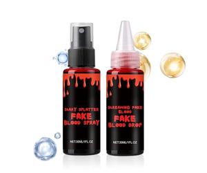 Sang Factice,Kit de Maquillage Vampire Spray Halloween Cosplay - Maquillage Corporel Plasma pour Bouche Zombie Photos Adultes Scène Théâtre Cosplay Maisons Hantées