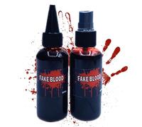 Sang Factice Maquillage - 2 Pièces 60 ml Sang Réaliste pour Maquillage de Scène et Cosplay,Effet Longue Durée Accessoires Halloween Cosplay pour Fête Horreur Théâtre Escape Room