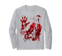 Sang T Shirt Main Éclaboussures de Sang Zombie Horreur Manche Longue
