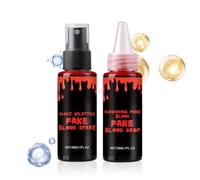 Sang Vampire | Kit de Maquillage Faux Sang Lavable pour Halloween - Accessoire Costume pour Escape Room Maison Hantée Déguisement Farce Théâtre Cosplay École Fête Hommes