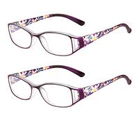 SaNgaiMEi 2 Paires Lunettes de Lecture Homme Femmes 1.0 Anti-Lumière Bleue Lunettes de Lecture