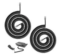 Sangcca Lot de 2 Cable Telephonique, Cordon Telephone, Téléphone Câble Téléphonique Frisée Fil de Combiné Enroulée Spirale 3M, Câble Spiralé RJ9 de 1 à 3M de Long Déroulé