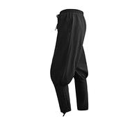 Sangdut Pantalon gothique médiéval de la Renaissance pour homme - Style vintage viking pirate - Pour adulte, Noir , 31-35