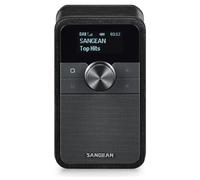 SANGEAN DDR-8 Radio portable DAB+ avec Bluetooth 5.2, écran OLED rotatif, batterie intégrée, boîtier en placage de bois véritable, couleur chêne minuit
