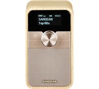 SANGEAN DDR-8 Radio portable DAB+ avec Bluetooth 5.2, écran OLED rotatif, batterie intégrée, boîtier en placage de bois véritable, en cendre blanc