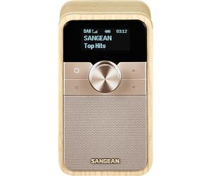 SANGEAN DDR-8 Radio portable DAB+ avec Bluetooth 5.2, écran OLED rotatif, batterie intégrée, boîtier en placage de bois véritable, en cendre blanc
