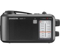 Sangean MMR-77 Radio d'extérieur FM, AM radio d'urgence manivelle, protégé contre les projections d'eau, lampe de poche