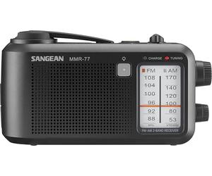 Sangean MMR-77 Radio AM/FM d'urgence avec Plusieurs Options d'alimentation, Alimentation par Dynamo/Batterie/Adaptateur Secteur, Cadran de syntonisation rétroéclairé, indicateur LED de Charge