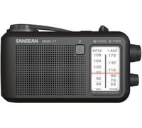 Sangean MMR-77 Radio dextérieur FM, AM radio durgence manivelle, protégé contre les projections deau, lampe de poche, rechargeable noir