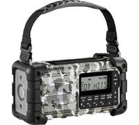 Sangean Radio d'urgence DAB+, FM AUX, USB, Bluetooth lampe de poche, rechargeable, fonction de charge de la batterie, panneau