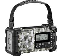 Sangean Radio durgence DAB+, FM AUX, USB, Bluetooth lampe de poche, rechargeable, fonction de charge de la batterie, panneau solaire Arctic Camo