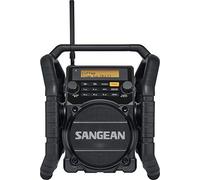 Sangean U-5 DBT Radio de chantier DAB+, FM AUX, Bluetooth étanche à l'eau, étanche à la poussière, résistant aux coups noir