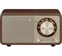 SANGEAN WR-7 Plus (2ème génération) - Radio compacte rétro avec haut-parleur Bluetooth, réception FM, batterie intégrée, design portable et boîtier en bois véritable, noyer vintage