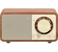 SANGEAN WR-7 Plus (2ème génération) - Radio rétro compacte avec haut-parleur Bluetooth, réception FM, batterie intégrée, design portable et boîtier en bois véritable, cerise naturelle