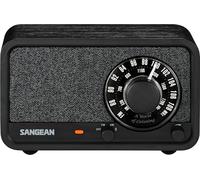 SANGEAN WR-8 Radio vintage portable avec haut-parleur Bluetooth, réception FM, batterie intégrée, boîtier en bois véritable, chêne foncé