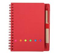 Sangeponiang, cahier, portable, simple, double bobine, cuir, pour étudiant, bloc-notes, avec un stylo, pour les affaires, le bureau, la papeterie, la taille A5, la couverture (Rouge)