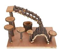 Sangeponiang, pour Hamster, Petite échelle d'escalade pour Animaux de Compagnie, Pas de Pommier, mangeoire d'exercice de Fitness, Jouet à mâcher (Style de Pilier en Bois de Pomme L)