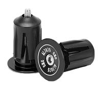 Sangeponiang, pour vélo, bouchon de guidon, alliage d'aluminium, plastique, remplaçable, pratique, ensemble de 2 pièces, pour accessoires de cyclisme, durable, léger, ajustement (Noir)