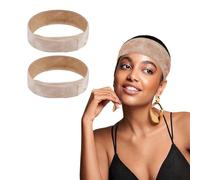 SANGFUN 2 Pièces Bandeaux de Perruque en Velours Antidérapants - Bandeau Élastique Réglable pour Femme, Fixation Confortable pour Perruques, Idéal pour Perte de Cheveux (Nu)