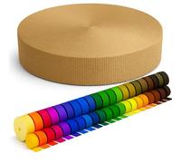 Sangle 2m 5m 10m 50m de long - 50 couleurs Largeurs : 10 mm 15 mm 20 mm 25 mm 30 mm 40 mm 50 mm Sangle en polypropylène pour sac, idéale pour les projets DIY et les travaux manuels 010 Sable 30 mm x