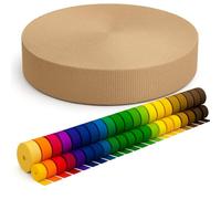 Sangle 2m 5m 10m 50m de long - 50 couleurs Largeurs : 10 mm 15 mm 20 mm 25 mm 30 mm 40 mm 50 mm Sangle en polypropylène pour bagages, idéale pour les projets DIY et travaux manuels 101 Beige 25 mm x