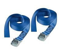 Sangle à bagage - sans crochet - L : 2.5 m - l : 25 mm - bleu - lot de 2