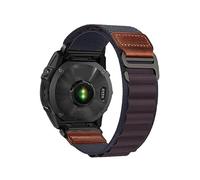 Sangle à boucle en cuir et Nylon, Vintage, adaptée à for Garmin Fenix8/tactix8/7(Indigo,22mm)