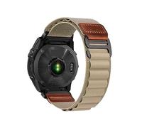 Sangle à boucle en cuir et Nylon, Vintage, adaptée à for Garmin Fenix8/tactix8/7(Olive,26mm)