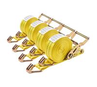 Sangle à Cliquet 3,8 cm x 6 m-VEVOR-Sangle d'Arrimage Lot de 4 Sangles de Chargement Fixation pour Déménagement Remorques Motos
