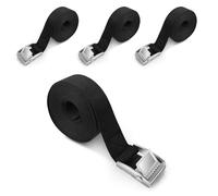 Sangle à cliquet 4 pièces, Sangles de Serrage à cliquet Sangle d'arrimage avec tendeur à cliquet pour Le Transport Motos, camions, remorques, Bagages, Cargaison (3m-Noir)