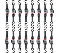 Sangle a Cliquet Automatique 25mm 3m Lot de 16 avec Crochets S LC 300daN, 600daN en U | Enrouleur de Sangle Automatique | Equipement Idéal Fixation Remorque Moto Quad Auto | en 12195-2 | Sturdlink®