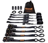 Sangle a Cliquet - VEVOR - 0,025 m x 4,6 m,Lot de 4,Résistance maximale à la rupture 998 kg,revêtement par pulvérisation noir