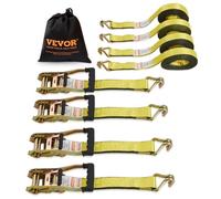 Sangle a Cliquet - VEVOR - 0 05 mx 8 m Lot de 4 Résistance maximale à la rupture 4536 kg Crochet Double J acier au carbone