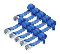 Sangle à griffe sangle d'arrimage Sangle de fixation - bleu - 1m 2,5m 4m 6m - charge maximale 250 kg DIN EN 12195-2, 10 pièces 2.5 cm x 1 m