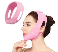 Sangle Amincissante pour le Visage, Gaine Double Menton, Masque V Ligne Réutilisable, Bandage pour le Lifting du Visage pour Eliminer l'affaissement de la Peau Lifting Raffermissant Anti Rides, Pink