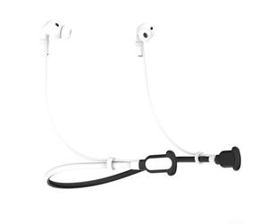 Sangle anti-perte en silicone pour Pro 2ème et 3ème générations avec tour de cou pour réduire le risque de chute ou de perte des écouteurs (blanc)