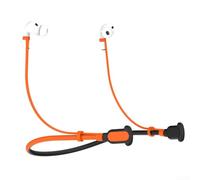 Sangle anti-perte en silicone pour Pro et 2e 3e génération, style tour de cou, support d'écouteurs sécurisé pour le sport et un usage quotidien (orange)