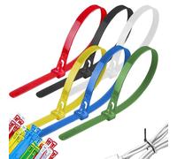 Sangle avec boucle à fermeture automatique et attaches amovibles - Attaches de câble en nylon de résistance réglable - 100 serre-câbles réutilisables, serre-câbles autobloquants, attaches de câble