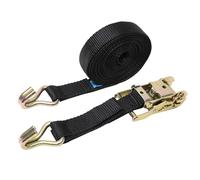 WERKA PRO Sangle à cliquet robuste pour arrimage et transport d'objets lourds, capacité de 2 tonnes, longueur de 4 mètres et largeur de 35 mm, couleur noire, idéale pour déménagements.