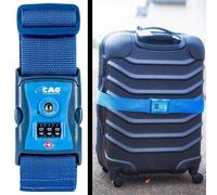 CAO Camping – Sangle bagage TSA 3 combinaisons en Pom – Bleu – Ajustable 110–204 cm, 5 cm