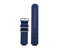 Sangle buccale convexe de 16 mm compatible avec Casio G-Shock GM110 GM2100 GA900 GA-800 GA110 GBA-800 Bracelet montre en toile nylon modifié for hommes(Blue Silver)