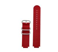 Sangle buccale convexe de 16 mm compatible avec Casio G-Shock GM110 GM2100 GA900 GA-800 GA110 GBA-800 Bracelet montre en toile nylon modifié for hommes(Red Silver)