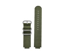Sangle buccale convexe de 16 mm compatible avec Casio G-Shock GM110 GM2100 GA900 GA-800 GA110 GBA-800 Bracelet montre en toile nylon modifié for hommes(Army Green silver)