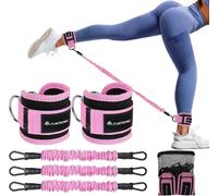 Sangle Cheville Musculation Poulie,Sangle De Cheville Réglable Gymnastique,Sangle Musculation Avec Double Anneau D,Ankle Straps,Accessoires Pour Fitness,Sport,Gym,Exercice,Tirage.[B102]