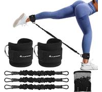Sangle Cheville Musculation Poulie,Sangle De Cheville Réglable Gymnastique,Sangle Musculation Avec Double Anneau D,Ankle Straps,Accessoires Pour Fitness,Sport,Gym,Exercice,Tirage.[K180]