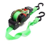 Sangle d’arrimage 1,8m x 25mm Traction 320 daN PES Crochet en Forme S avec Tendeur à cliquet