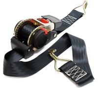 Sangle d’arrimage 3 m x 50mm Traction 750 daN PES Crochet en forme S avec Tendeur à cliquet